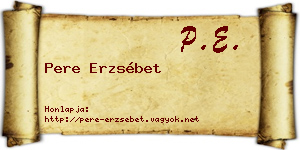 Pere Erzsébet névjegykártya